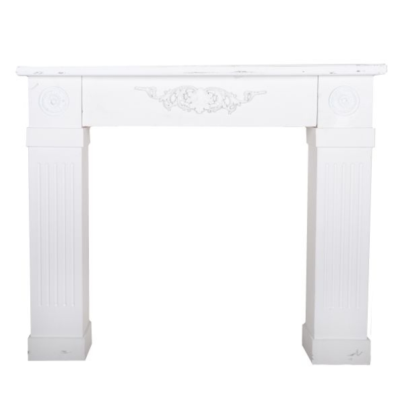 Krbová římsa bílá /falešný krb - zdobené nohy 115×96×15cm