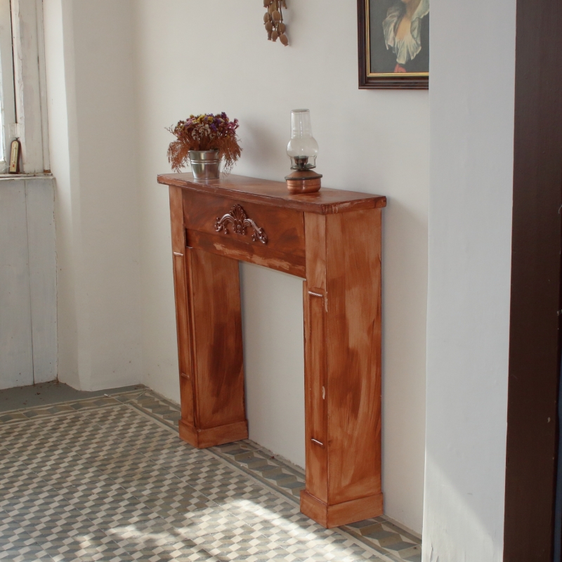 Krbová římsa hnědá 110x100x23cm