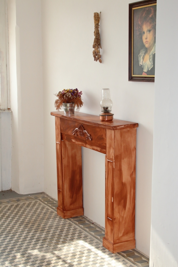 Krbová římsa hnědá 110x100x23cm