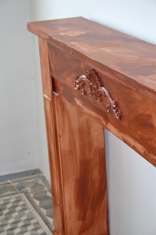 Krbová římsa hnědá 110x100x23cm