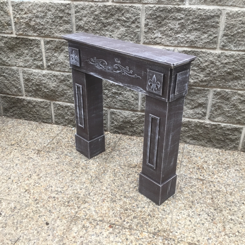 Krbová římsa s hnědou patinou 66x63x14cm