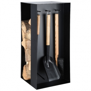 Krbové nářadí se zásobníkem na dřevo 29 x 29 x 65,3 cm