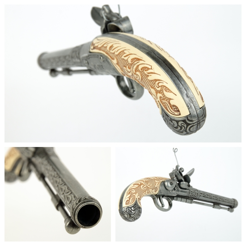 Křesadlová pistole 30 cm historická replika