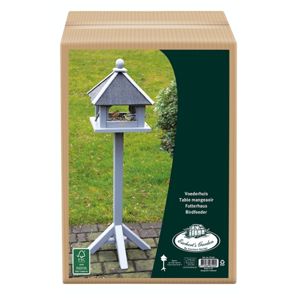 Krmítko na noze šedé 39x39x132cm