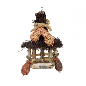 Krmítko pro ptáčky s jídlem 30x30x40 cm