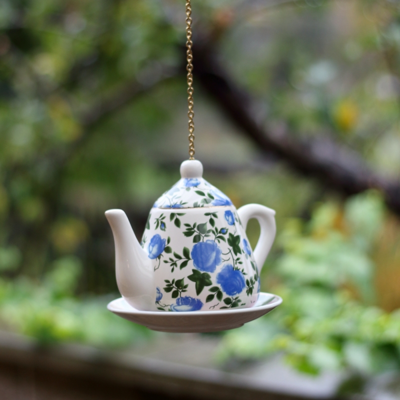 Krmítko pro ptáky konvička modrá