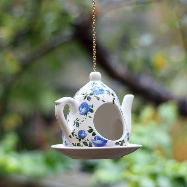 Krmítko pro ptáky konvička modrá