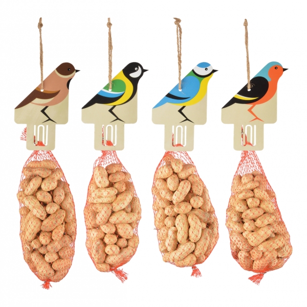 Krmítko pro ptáky na zavěšení lojové koule 9 x 5,6 x 28 sýkora modřinka s arašídy