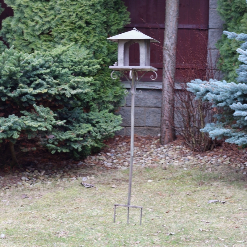 Krmítko pro ptáky zápich do trávníku 30x30x150cm