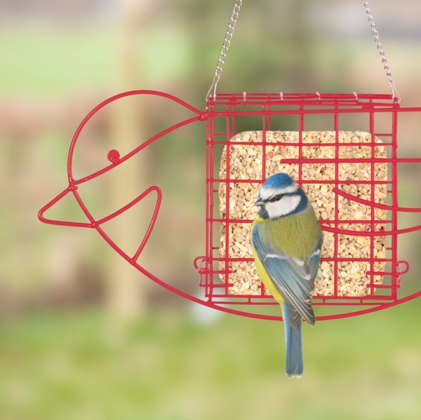 Krmítko pro ptáky závěsné BIRD na lůj červená