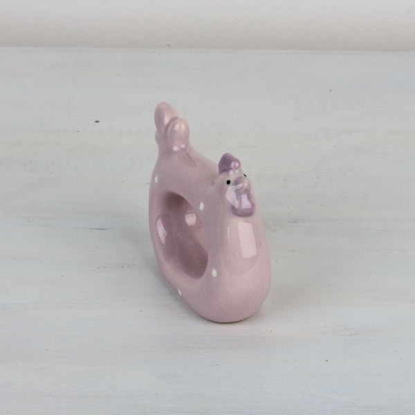 Kroužek na ubrousky slepička růžová 8,5x7cm