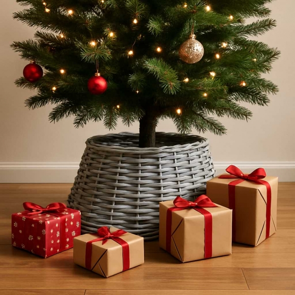 Kryt na stojan vánočního stromku bílý 60cm