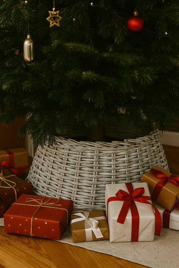 Kryt na stojan vánočního stromku bílý 60cm