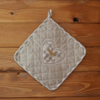 Kuchyňská chňapka šedé srdce 20x20cm