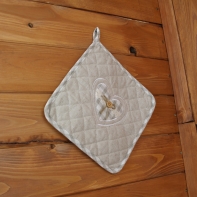 Kuchyňská chňapka šedé srdce 20x20cm