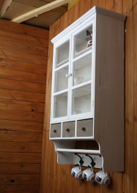 Kuchyňská skříňka Provence- se třemi šuplíky a háčky 54x87x19cm - nepatrné poškození