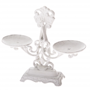 Kuchyňská váha litinová bílá 15x22x9cm