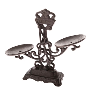 Kuchyňská váha litinová hnědá 15x22x9cm