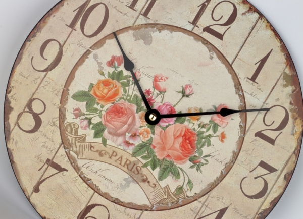 Kuchyňské nástěnné hodiny s růžemi Paris 30cm