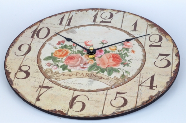Kuchyňské nástěnné hodiny s růžemi Paris 30cm