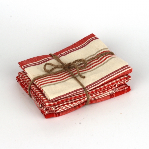Kuchyňské utěrky červené 3ks 45x65cm