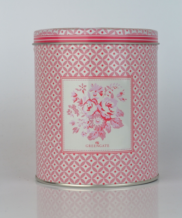 Kulatá plechová dóza Abelone raspberry 10cm