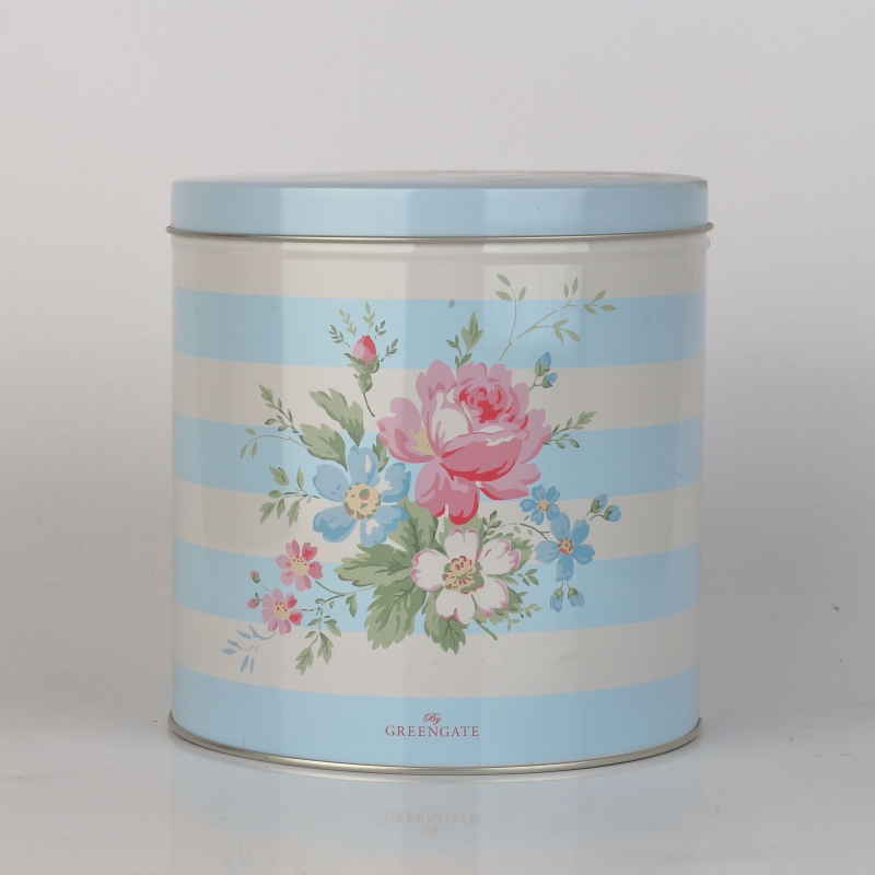 Kulatá plechová krabice Green Gate Marie pale blue 15,5cm