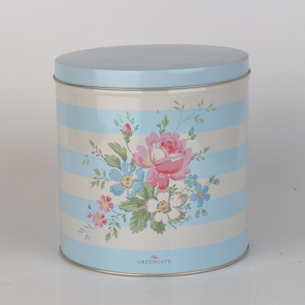 Kulatá plechová krabice Green Gate Marie pale blue 15,5cm