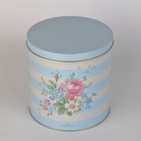 Kulatá plechová krabice Green Gate Marie pale blue 15,5cm