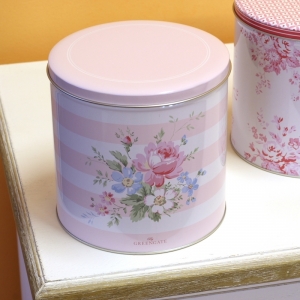 Kulatá plechová krabice Marie pale pink 14cm