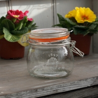Kulatá zavařovací sklenice s klipem 12,9x10,4x11cm