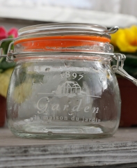 Kulatá zavařovací sklenice s klipem 12,9x10,4x11cm