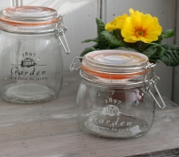 Kulatá zavařovací sklenice s klipem 12,9x10,4x11cm