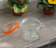 Kulatá zavařovací sklenice s klipem 12,9x10,4x11cm