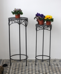 Kulaté stolky na květiny 74 a 65cm - 2 kusy