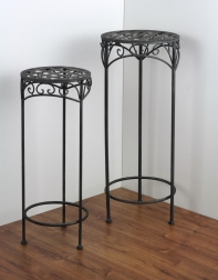 Kulaté stolky na květiny 74 a 65cm - 2 kusy