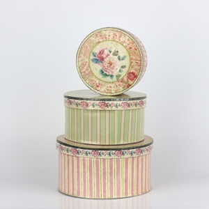 Kulaté vintage dózy 18/15/12cm