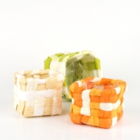 Květináč čtvercový béžový 11x11x9cm