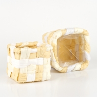 Květináč čtvercový béžový 11x11x9cm