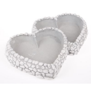 Květináč dvě srdce 39 x 32 cm betonový