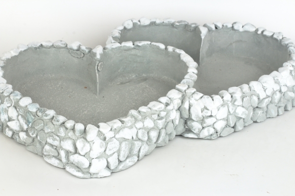 Květináč dvě srdce 39 x 32 cm betonový