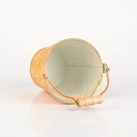 Květináč kyblíček plechový oranžový 12x11cm