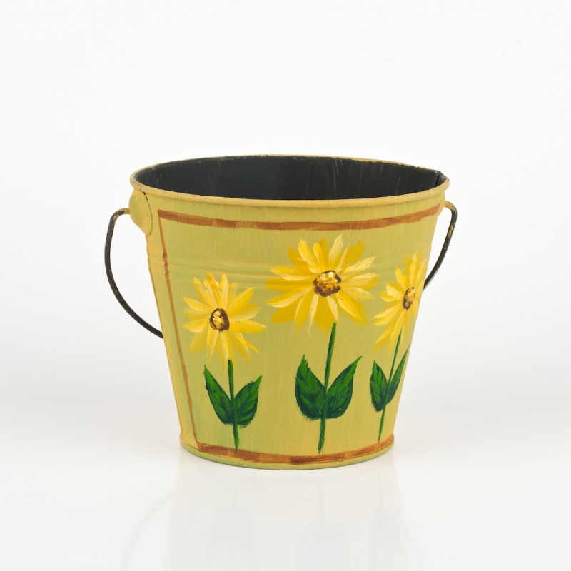 Květináč kyblíček s motivem 13x11cm