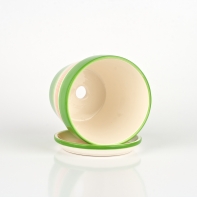 Květináč malý 10x10cm zeleno-oranžový