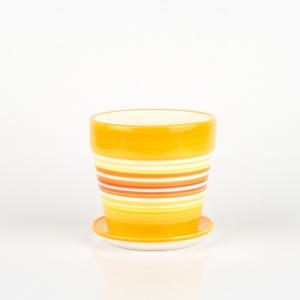 Květináč malý 10x10cm žluto oranžový