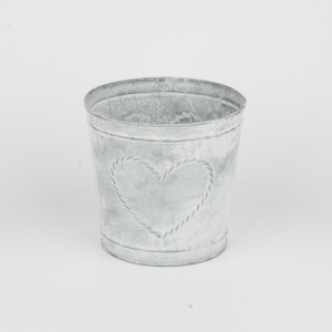 Květináč plechový se srdcem 13cm