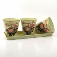 Květináč - sada 3ks obalů a misky 100x75mm