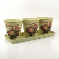 Květináč - sada 3ks obalů a misky 100x75mm