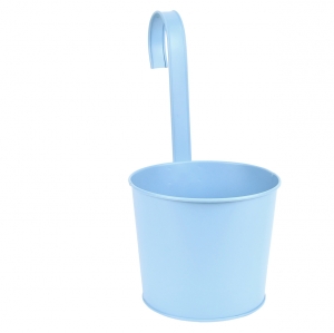 Květináče na balkon kov š. 17,7 cm světle modrá 