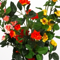 Kytice růže mini x3 27x73x27cm růžová